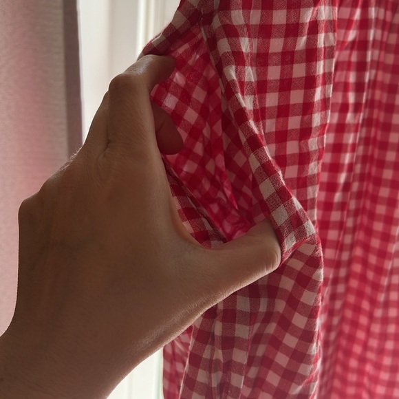 Fit & Flare Gingham Embroidered Smocked Midi Cami Dress old navy - Picture 3 of 8